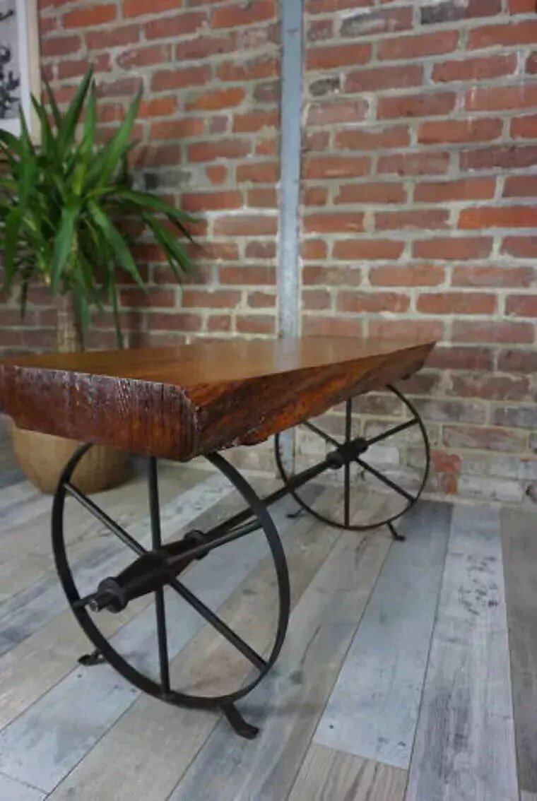 Wooden Coffee Table Trolley Wheels-photo-8