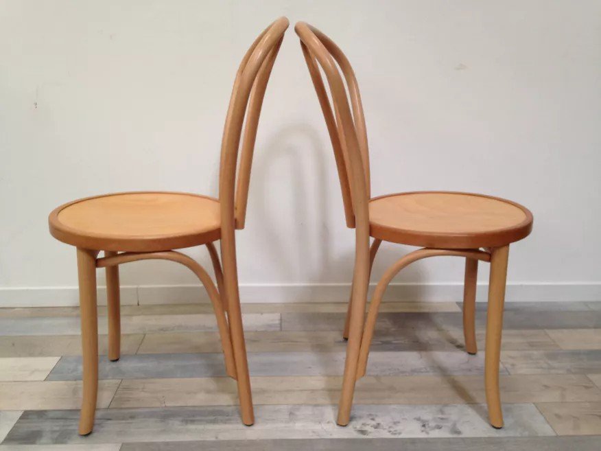 Pair Of Bentwood Bistro Chairs-photo-4