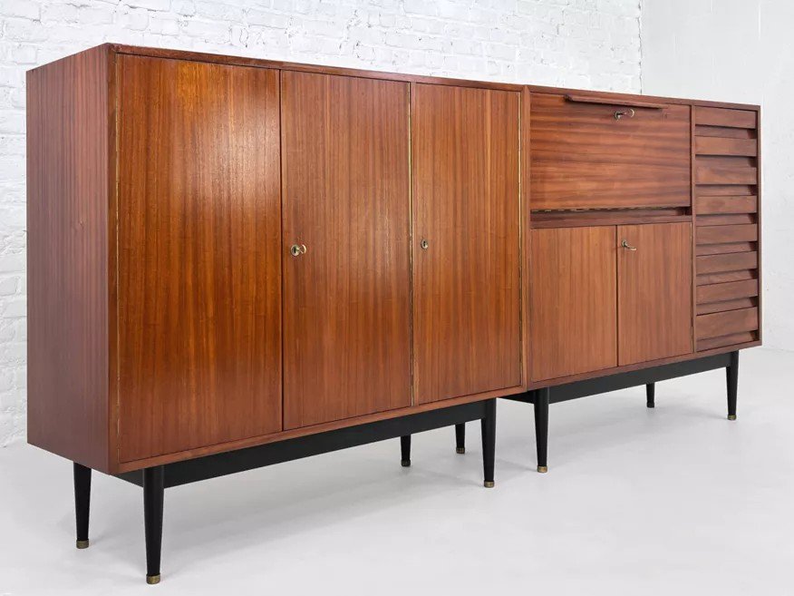 Set Of 1950s Midboard Sideboards By Jos De Mey For Van Den Berghe-pauvers-photo-4