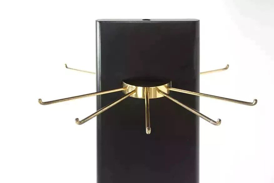 Swivel Coat Rack In Black Lacquered Wood And Brass-photo-3