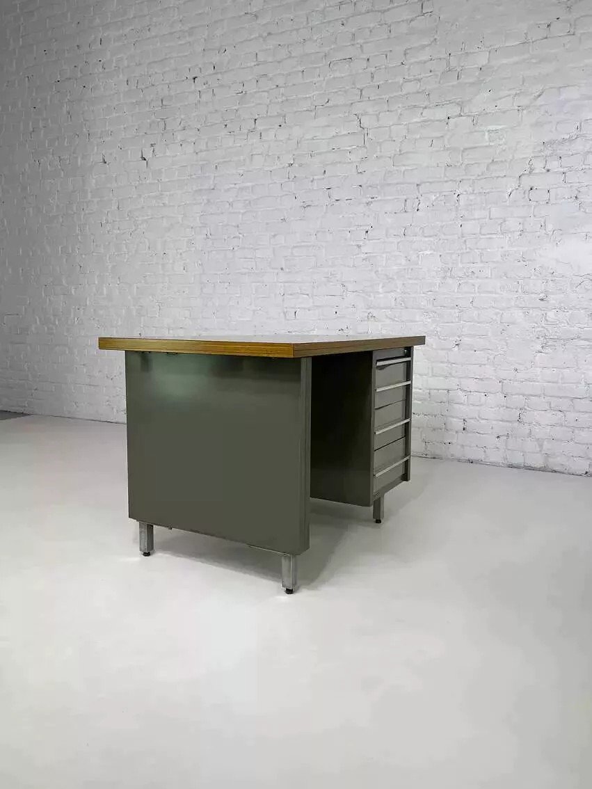 Bureau Industriel Des Années 50 En Métal Et Bois Remington Rand Fran-photo-7