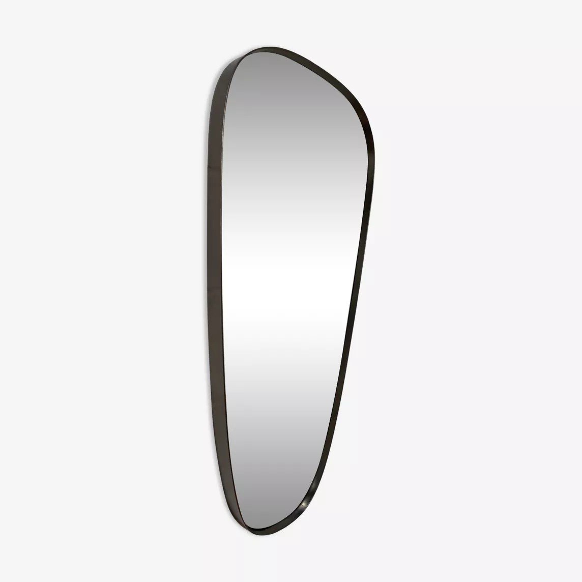 Mirror Rearview Mirror And Free Form Brushed Silver Metal Contour-photo-1