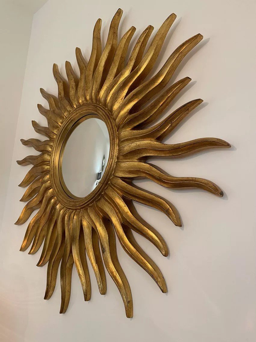 Grand Miroir Oeil De Sorcière Contour Soleil Diamètre 110cm-photo-3