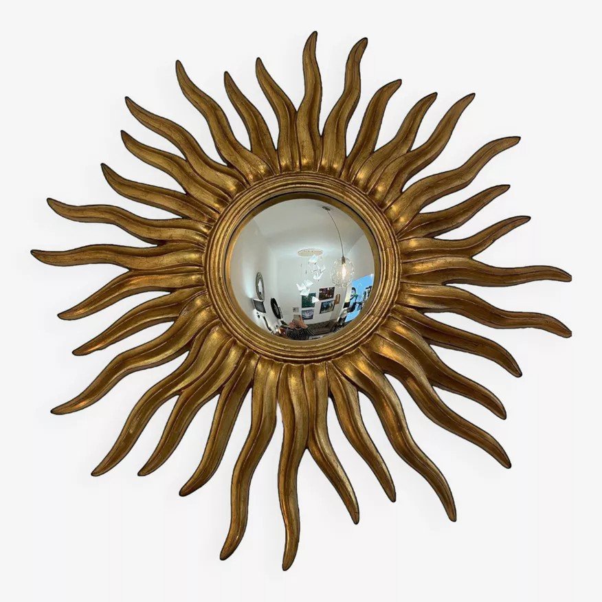 Grand Miroir Oeil De Sorcière Contour Soleil Diamètre 110cm-photo-1