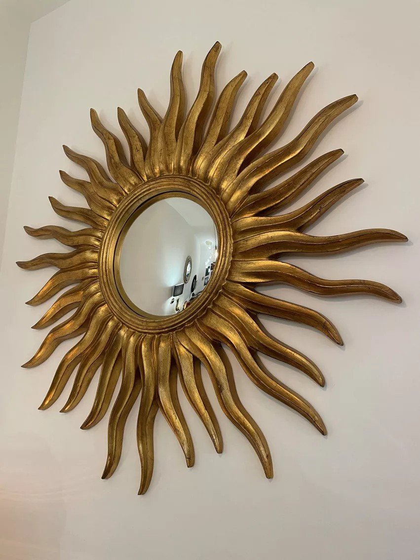 Grand Miroir Oeil De Sorcière Contour Soleil Diamètre 110cm-photo-3