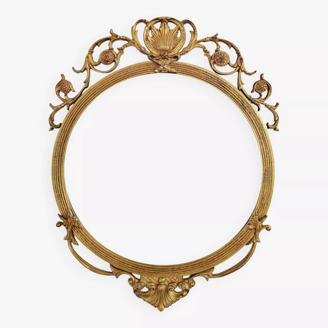 Miroir Rond Style Médaillon En Laiton