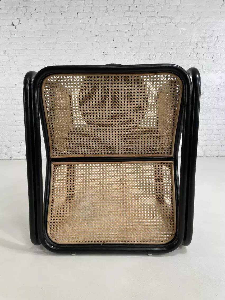 Black Rattan And Cane Cubic Armchair-photo-6