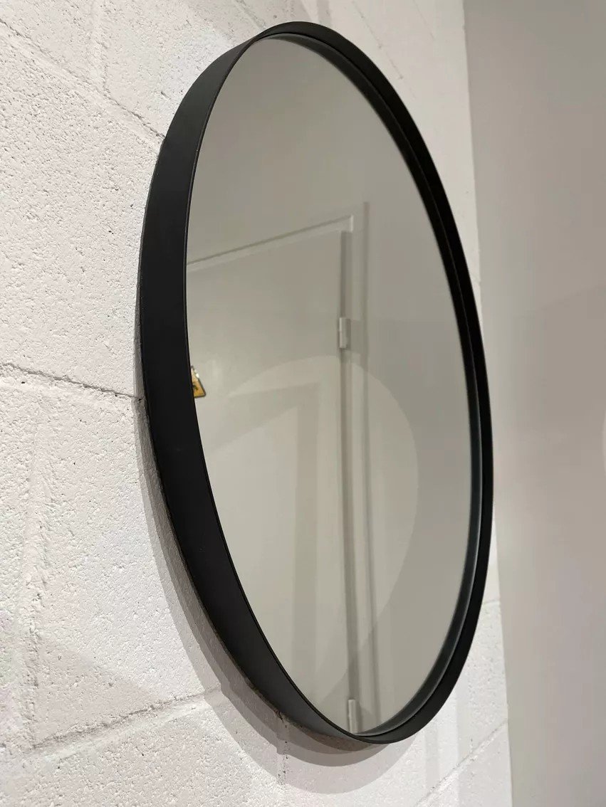 Miroir Rond 75cm De Diamètre Contour Noir-photo-4