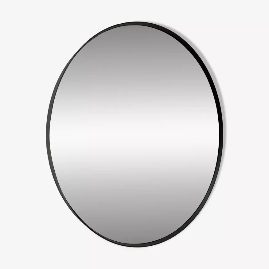 Miroir Rond 75cm De Diamètre Contour Noir