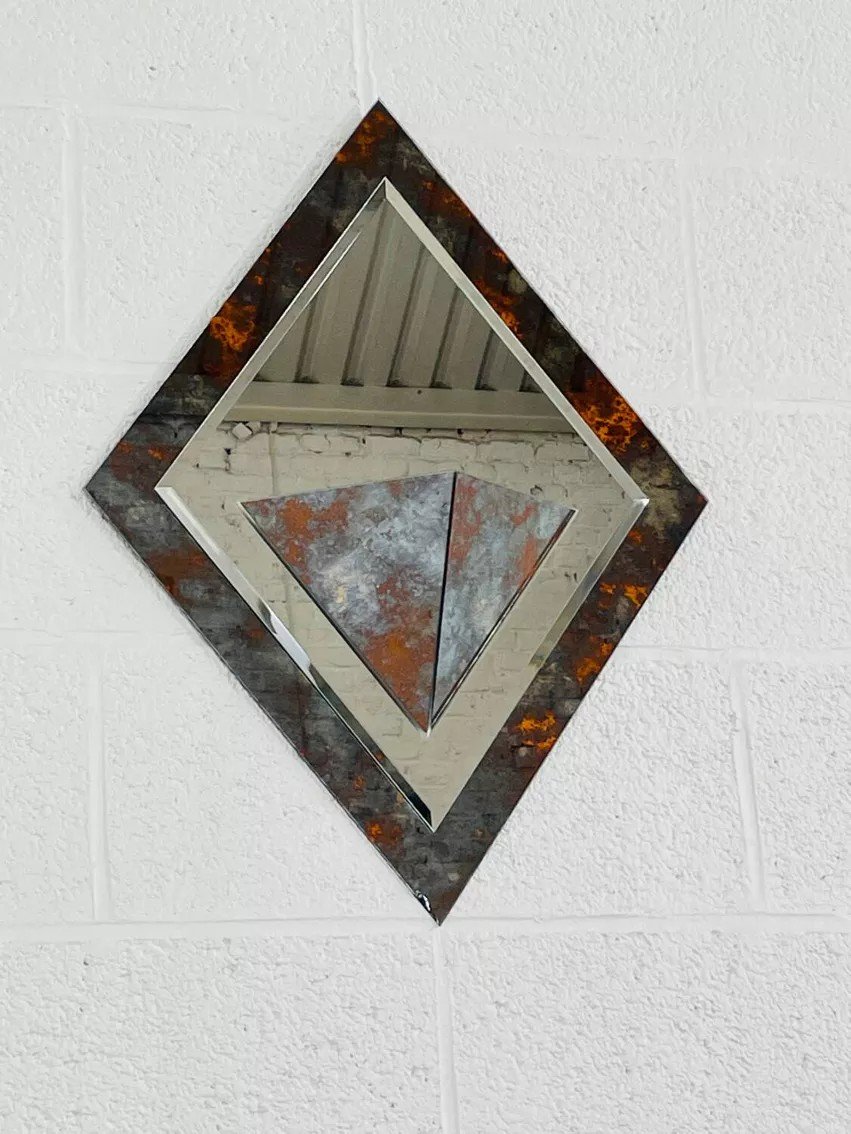 Vintage Art Deco Beveled Mirror-photo-5