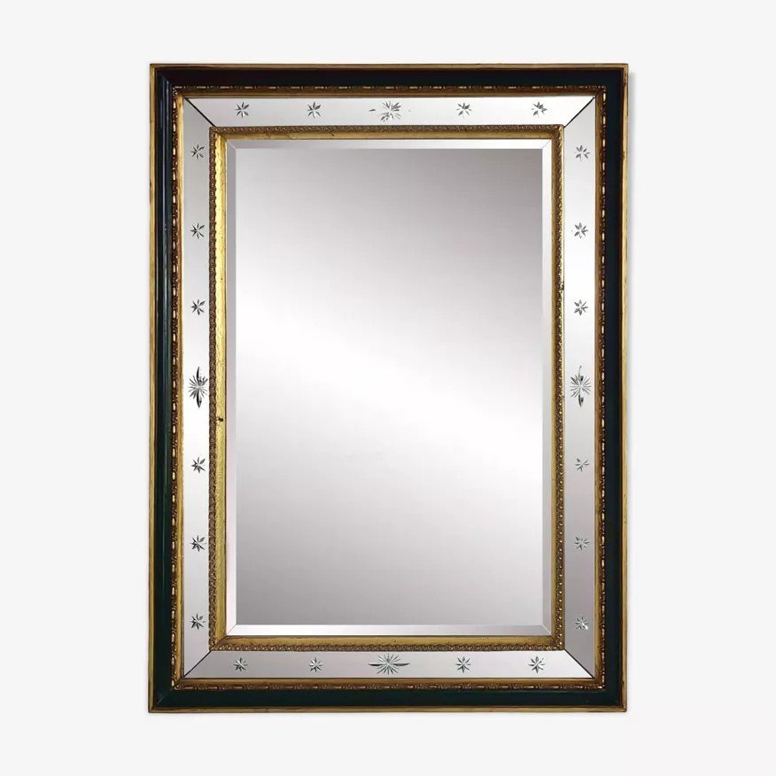 Rectangular Mirror With Trumeau And Glazing Beads-photo-1