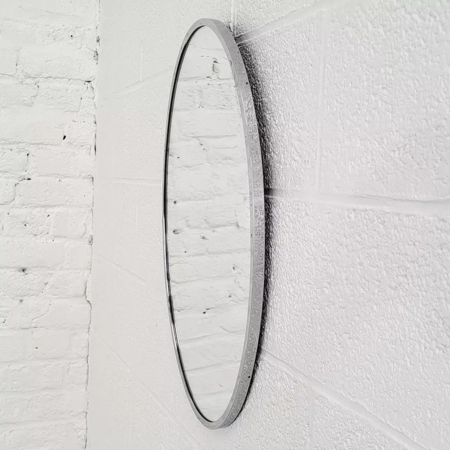 Oval Mirror From The 50s - 60s With Chrome Surround-photo-4