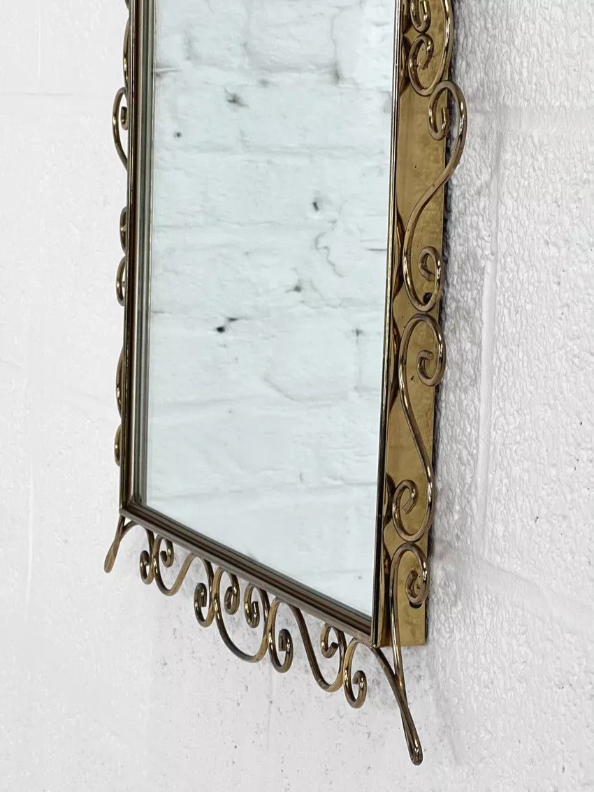 Rectangular Mirror From The Years Brass Contour-photo-6