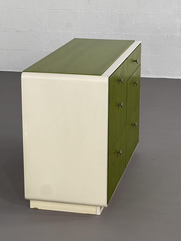 Commode Vintage à 6 Tiroirs En Bois Beige Et Vernis Vert, Norvège, 1960s-photo-3