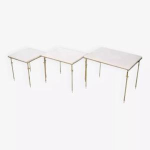 Marble And Brass Nesting Tables