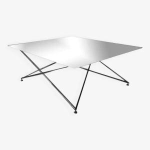 Chrome And Glass Square Coffee Table