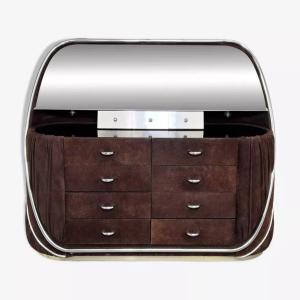 Lighted Dressing Table Commode 8 Drawers From The 70s In Nubuck And Chrome