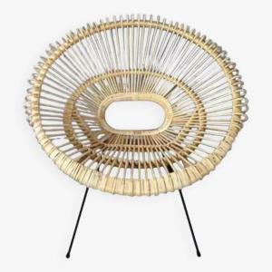 Rattan And Metal Armchair