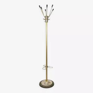 1950s Coat Rack In Brass, Metal And Cast Iron 