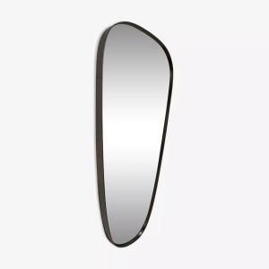 Mirror Rearview Mirror And Free Form Brushed Silver Metal Contour