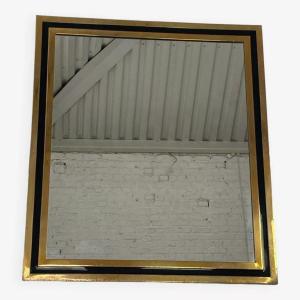 Vintage Steel And Brass Mirror