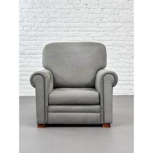 Fauteuil Gris En Tissu, 1990s