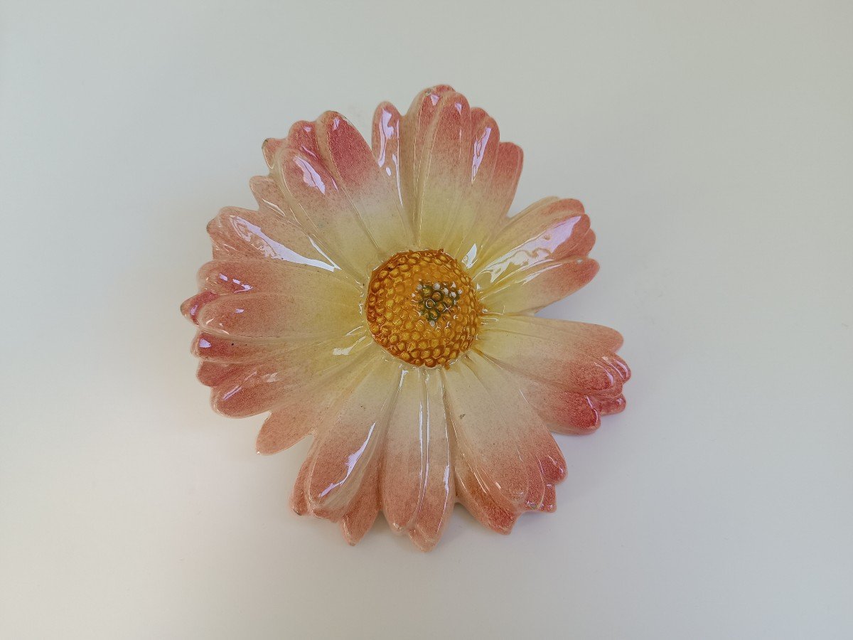 Majolica - Daisy Wall Pocket By Delphin Massier-photo-2