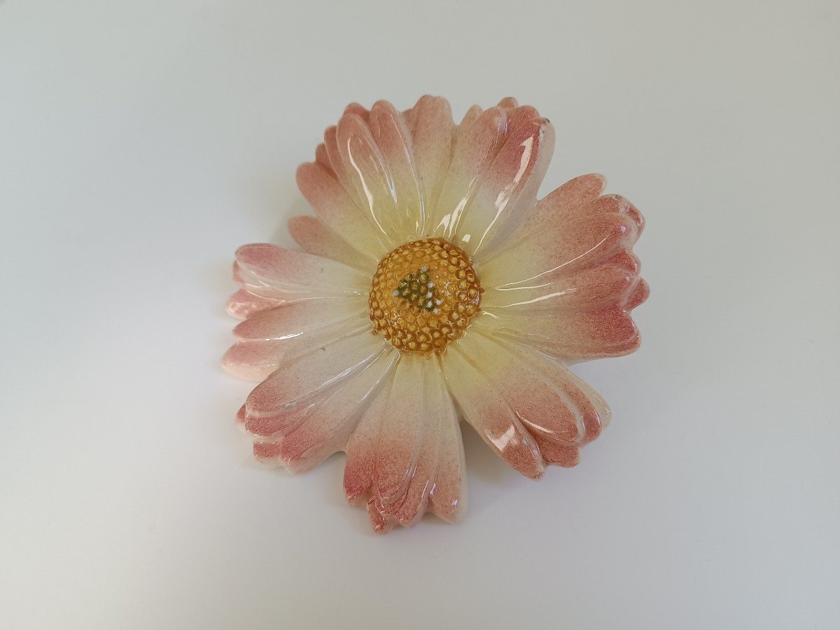 Majolica - Daisy Wall Pocket By Delphin Massier-photo-3