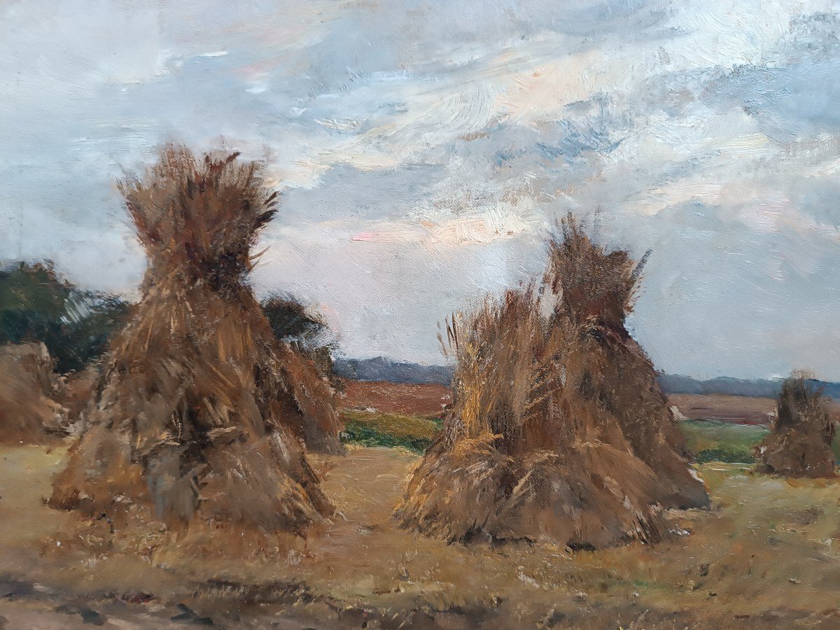 Georges-pierre Dieterle (paris 1844 - 1937) ''haystacks Of Wheat''