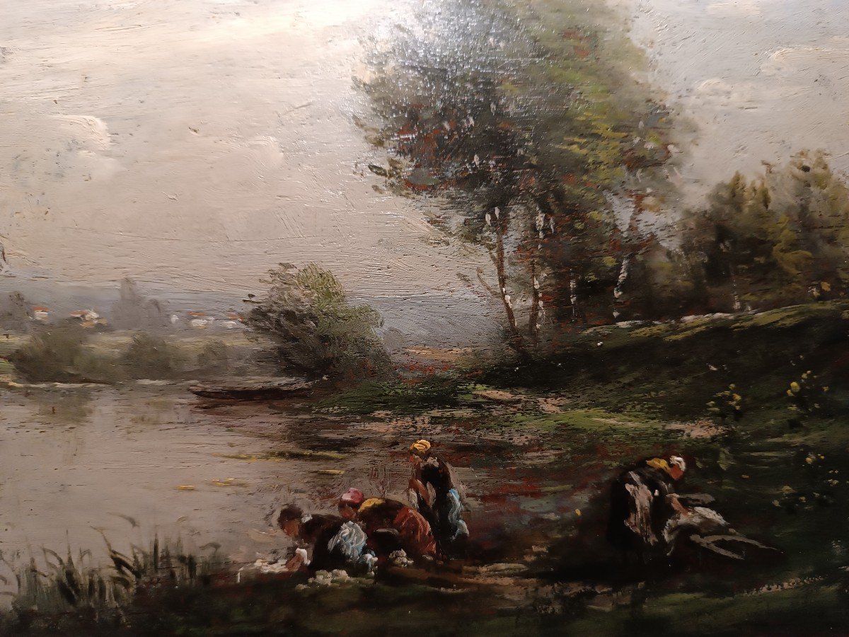 Henri François Perret (1825- ) ''Les lavandières''