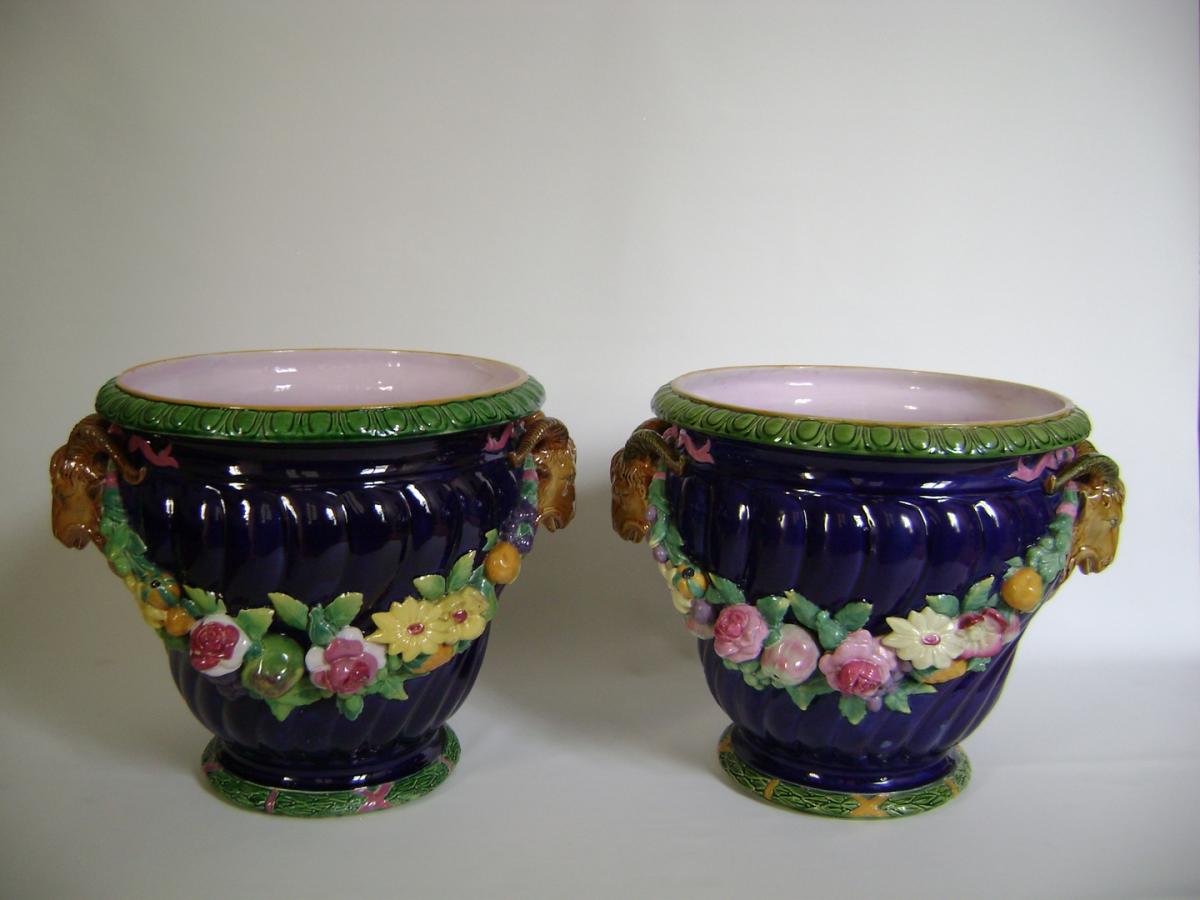 Majolica - Minton Cache Pot By Charles Marochetti (date Code For 1870)-photo-4