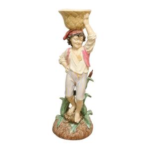 Majolica - Choisy Le Roi ''neapolitan Fisherboy'' Designed By Henry Giraud (1805 - 1895)