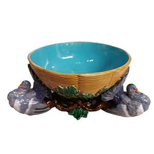 Minton Majolica Pigeon Centrepiece Bowl (circa 1864)