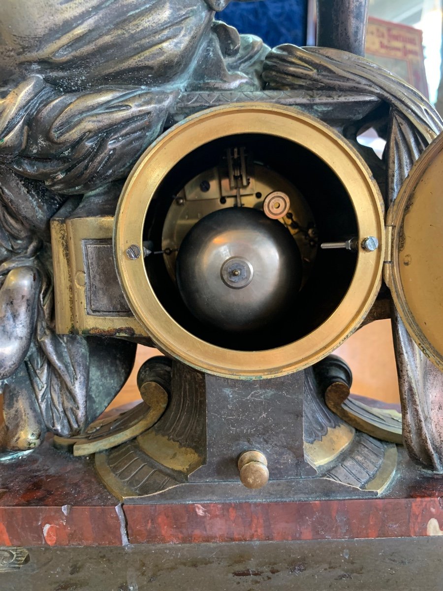 Garniture De Cheminée En Marbre Et Bronze Signée « boyer Fils Fres Paris »-photo-3