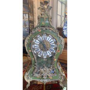 Grand Cartel En Bois Laqué Vert Et Bronze époque Napoleon III