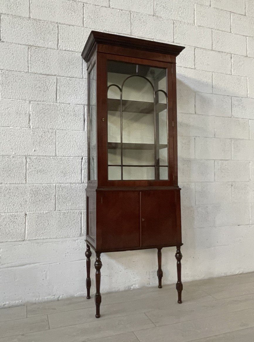 English Display Cabinet In Mahogany Wood, Early 1900s-photo-2