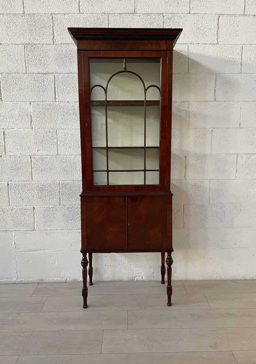 English Display Cabinet In Mahogany Wood, Early 1900s