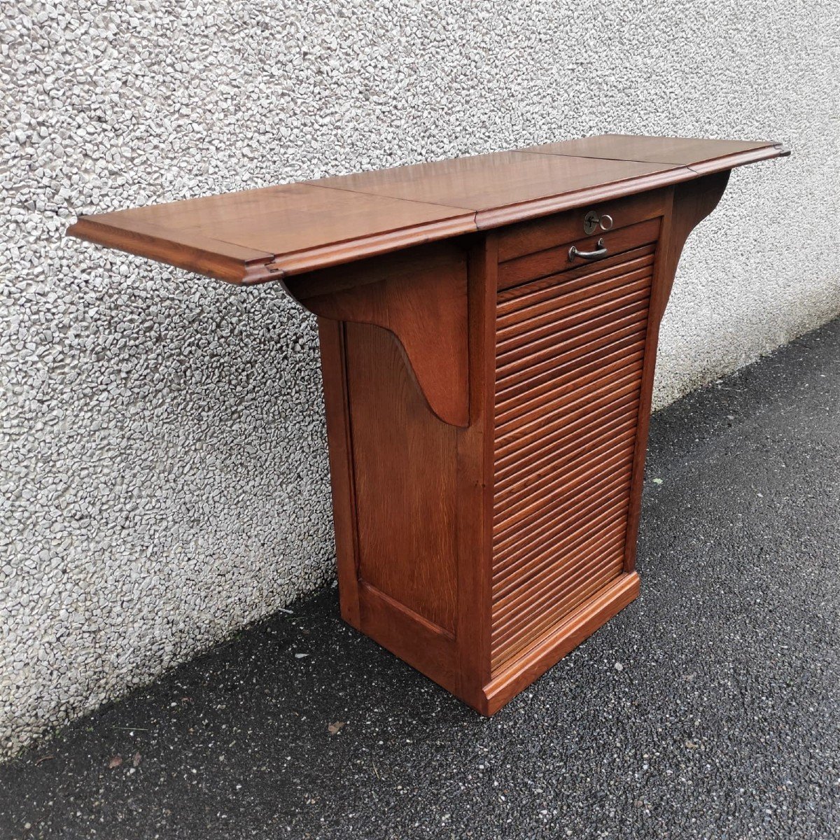 Rolling Shutter Cabinet With Flaps, Early 1900s.-photo-2