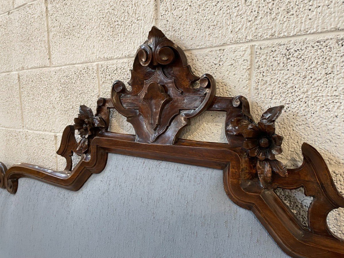 Carved Walnut Bed Headboard, Mid 1800s-photo-2