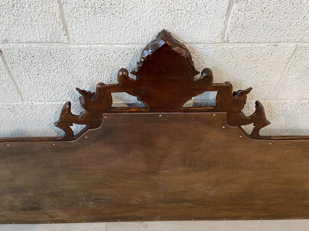 Carved Walnut Bed Headboard, Mid 1800s-photo-5