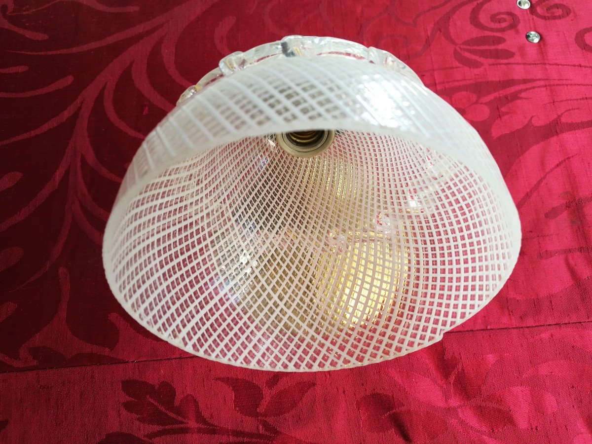 Venini, Glass Wall Lamp With Reticello Filigree-photo-3