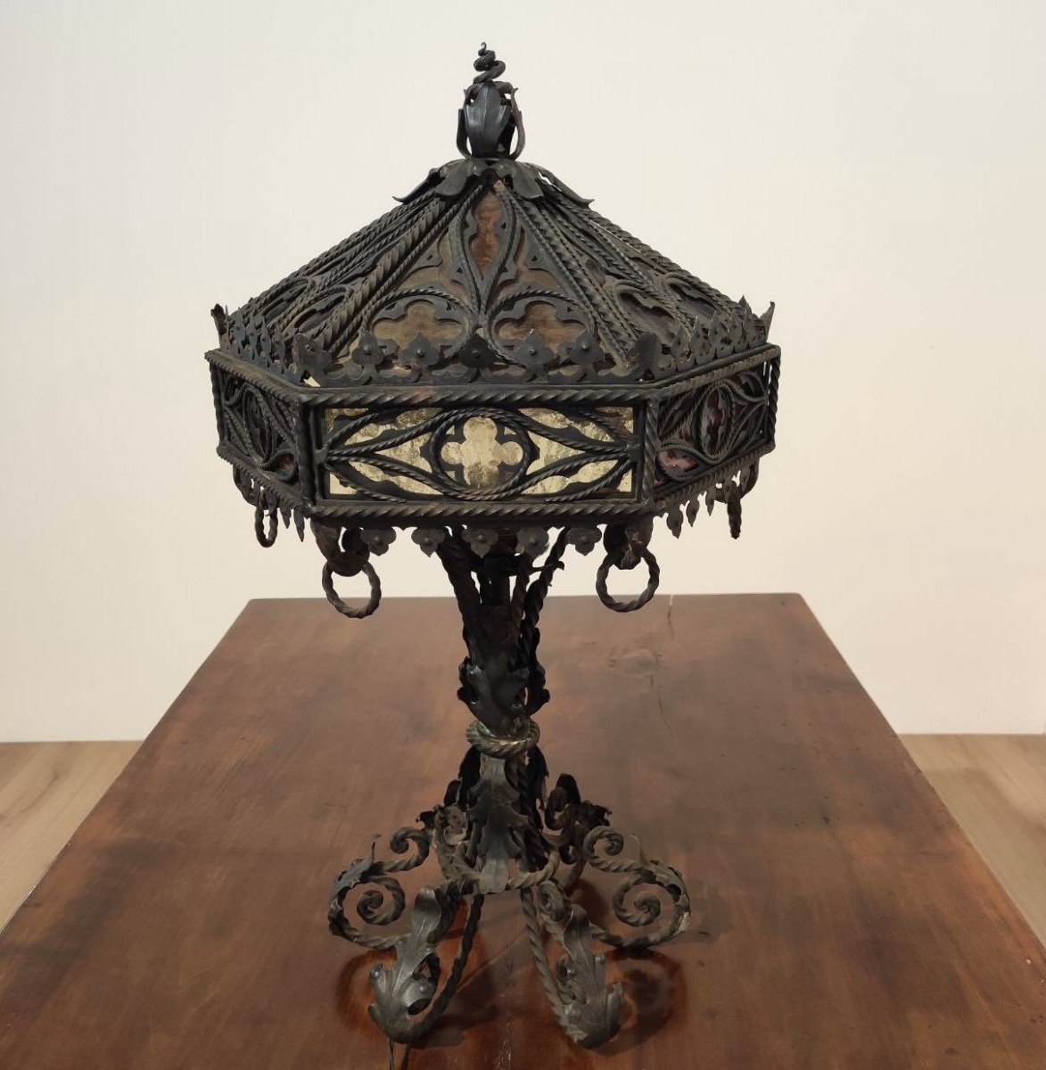 Wrought Iron Table Lamp, Early 1900s-photo-4