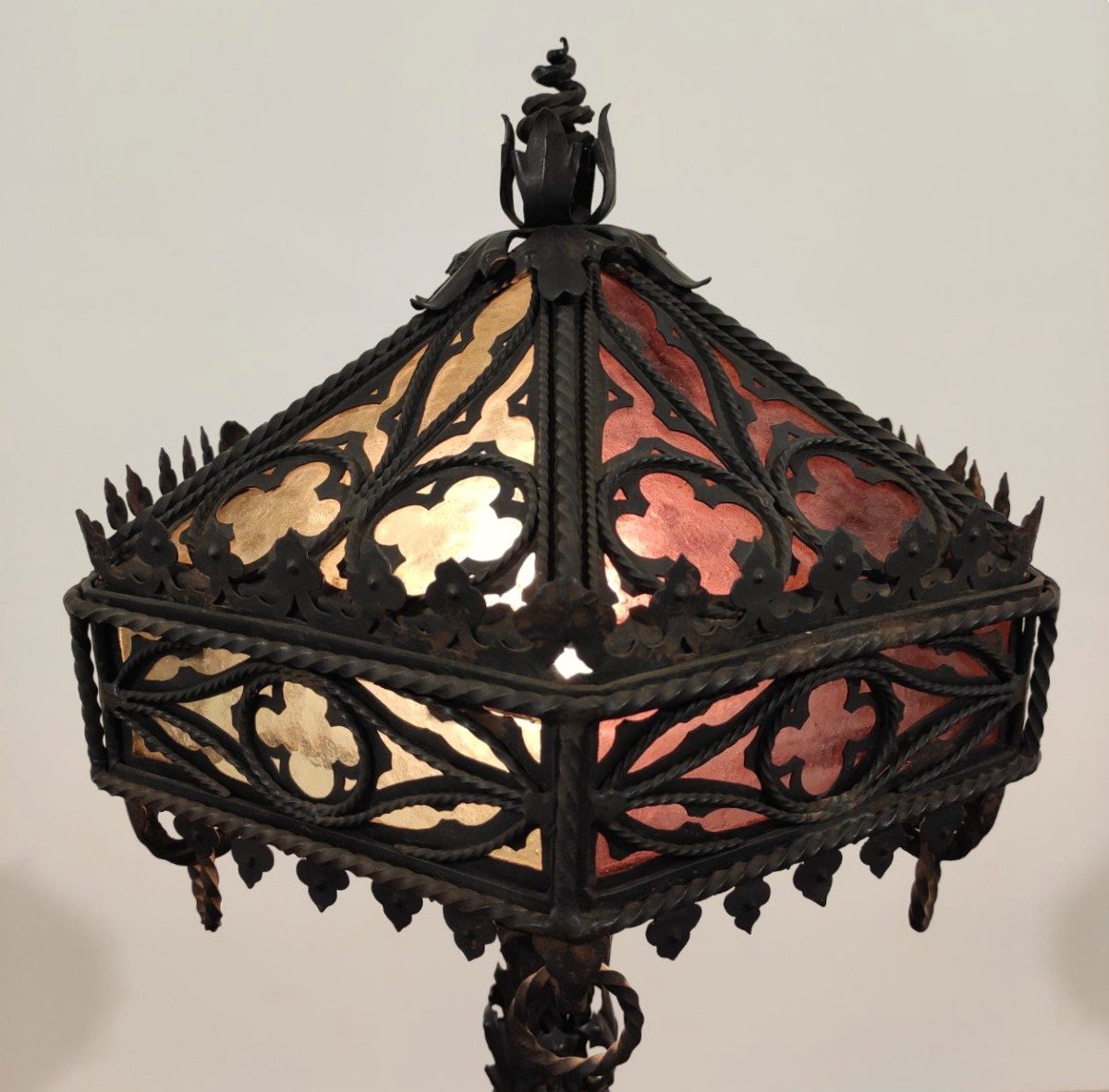 Wrought Iron Table Lamp, Early 1900s-photo-4