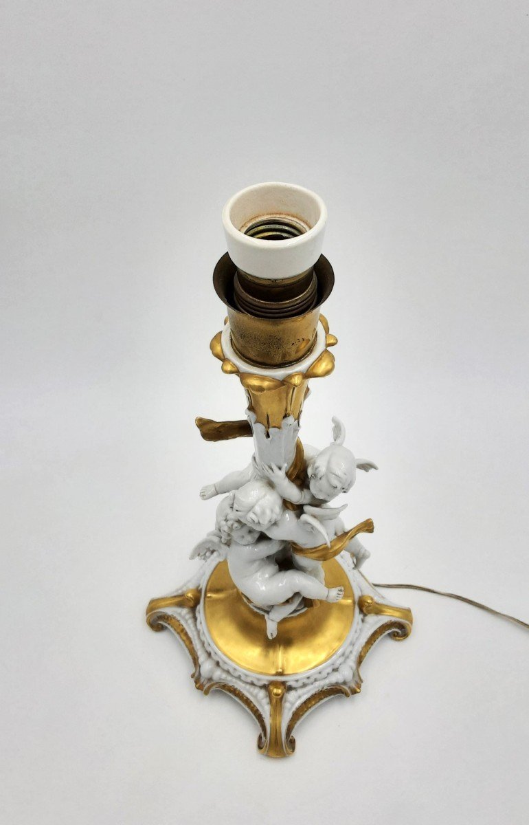 Capodimonte White And Pure Gold Table Lamp-photo-3