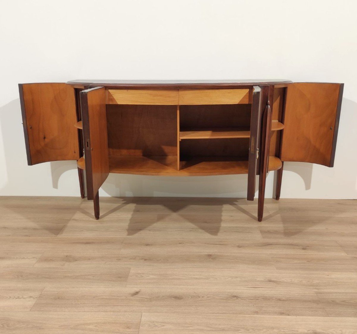 Buffet 4 portes en acajou conçu par Jacques E. Ruhlman, années 1940-photo-2