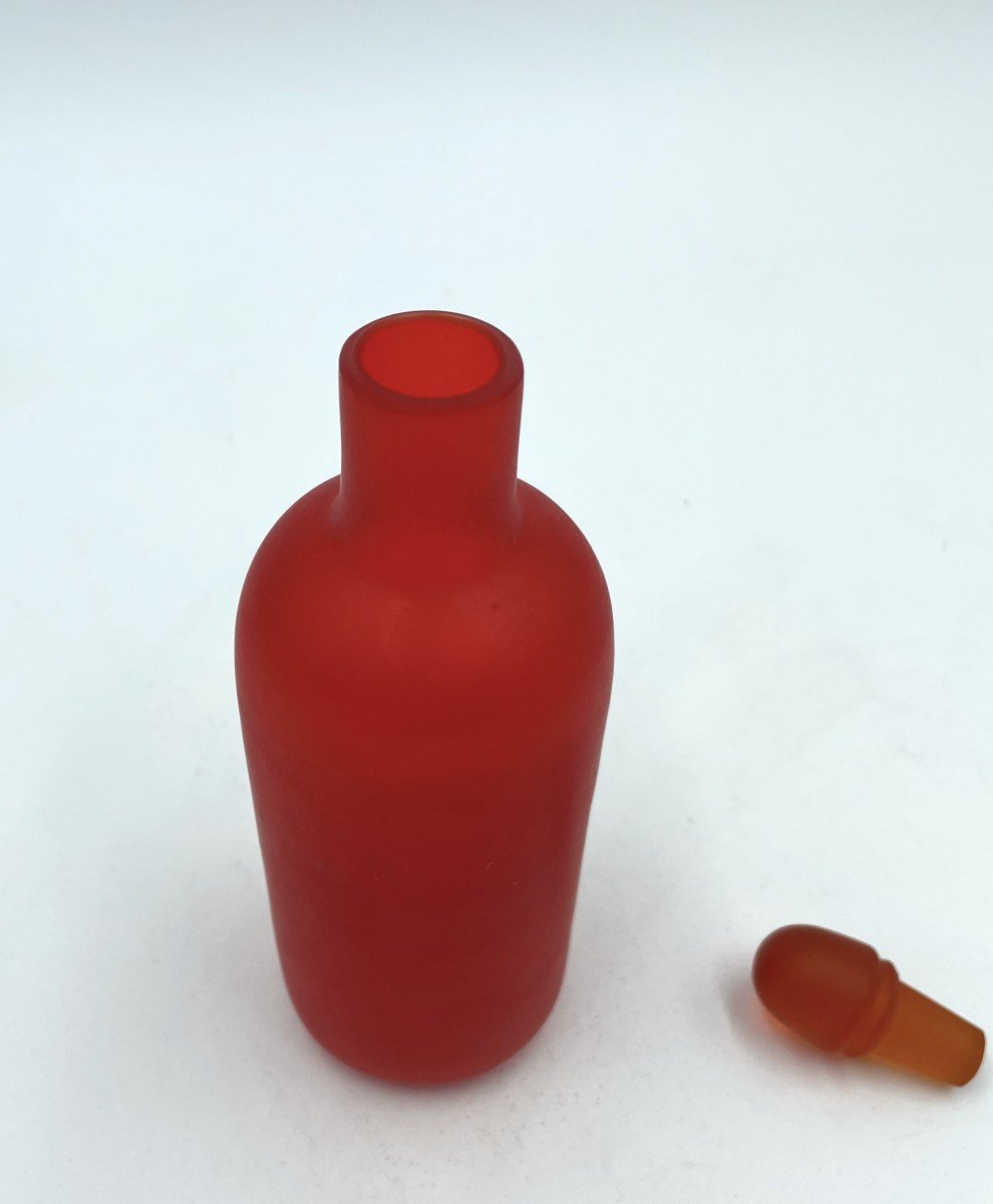 Venini Series 'velati' Red Bottle, 1995-photo-2