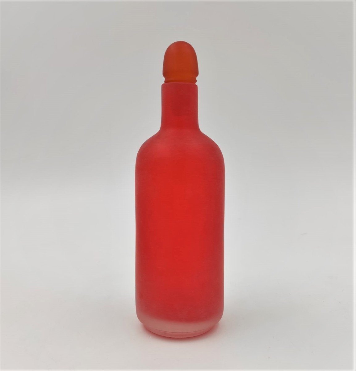 Venini Series 'velati' Red Bottle, 1995