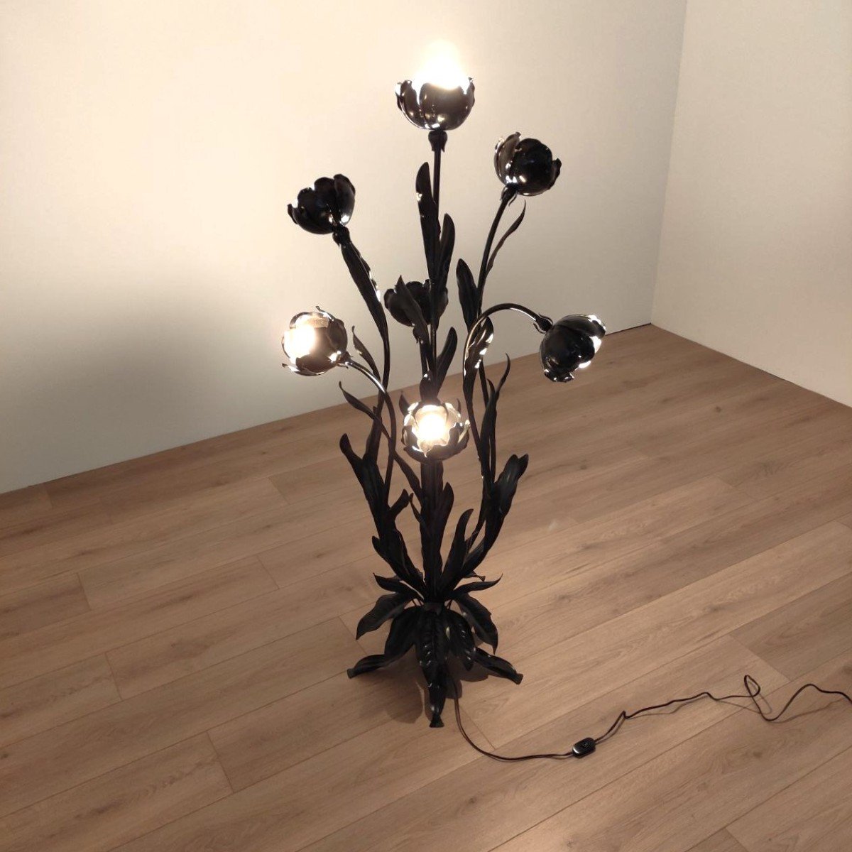 Floral Floor Lamp By Hans Kogl, 1970s-photo-3