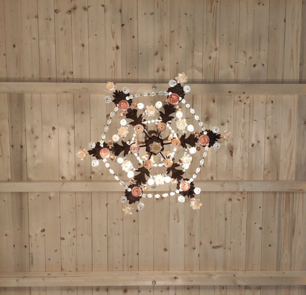 6-light Chandelier In Banci Firenze Style, 1960s-photo-1