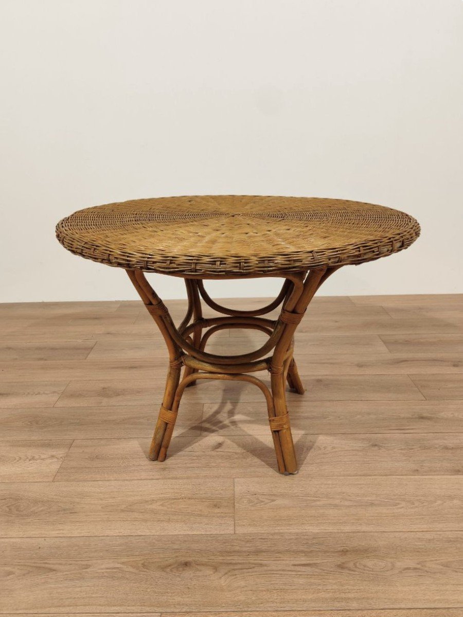 Table en osier et bambou conçue par Giò Ponti, années 1960-photo-2